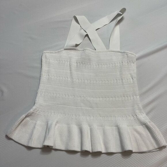 Parker White Strappy Tank Top Size Medium - Picture 1 of 8